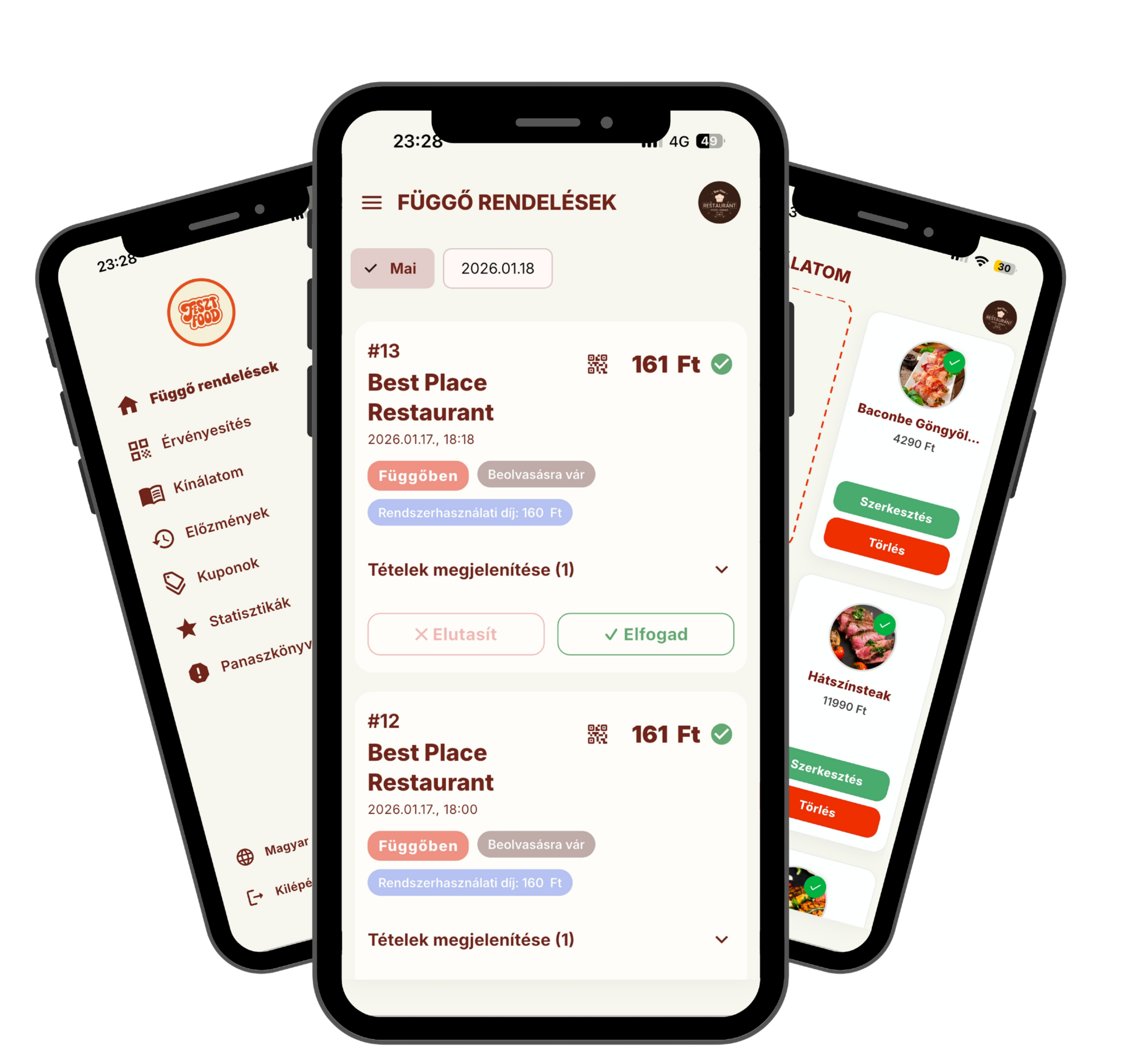 FesztFood Partner app screen